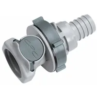 Quick Connection Coupling: Straight, 5/8 in ID Size, Barbed x Barbed, Polypropylene, Gray (MPN HFC161012)
