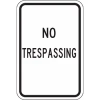 Reflective No Trespassing Sign: Aluminum, Mounting Holes Sign Mounting, 0.063 in Thick (MPN NT-005-BW-12HA)