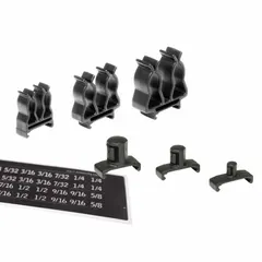Black plastic socket organizer accessory pack with an overall width of 2 5/8 inches. Designed for storing and organizing sockets in toolboxes or workshop drawers.