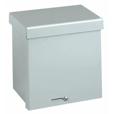 WIEGMANN Enclosure: Steel, 8 in x 8 in x 4 in, 3R, Solid Cover, Screw On, Included - Steel Enclosures with Screw-On Covers