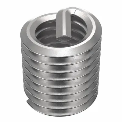 HELI-COIL Helical Insert: Tanged Tang Style, Free-Running, M8-1.25 Thread Size, Plain - Free-Running Tanged Helical Inserts