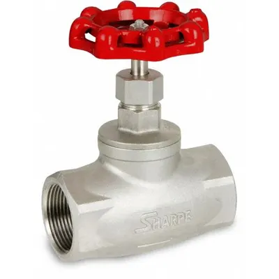 SHARPE Globe Valves: For Steam Media, Stainless Steel, 1 in Pipe Size, Socket x Socket - Stainless Steel Straight-Body General-Service Globe Valves