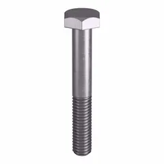 Grade B8M heavy hex bolt with 3/8"-16 thread size, plain finish, meeting ASTM A193 material and ASME B18.2.1 dimensional standards. Suitable for structural applications in high-temperature and corrosive environments, such as pressure vessels, flanges, and piping systems. Supplied in a small pack without nut.