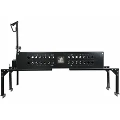 Trailer frame-mount storage basket, 54 in length, 15 3/4 in overall height. Designed for open landscape trailers to organize and secure tools, equipment, and supplies during transport.