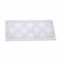 Type 12 prefilter for fume hoods. Overall dimensions: 16 in height, 18 in width, 26 in depth. Captures larger airborne particles to extend main filter life and maintain airflow in laboratory exhaust applications.