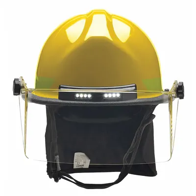 BULLARD FXSYLTL Fire Helmet, Yellow, Fiberglass, Modern Rear Brim, Chin Strap
