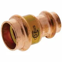 NIBCO Crimp Coupling Fitting: Straight, 1 in CTS x 1 in CTS x 1/2 in CTS x 1/2 in Pipe size, Copper (MPN 9001555HPC)
