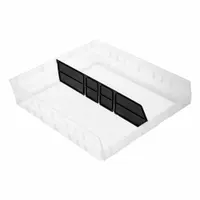 QUANTUM STORAGE SYSTEMS Long Bin Dividers: 16 in x 4 in, 15 in Overall Wd, Black (MPN LDSB122)