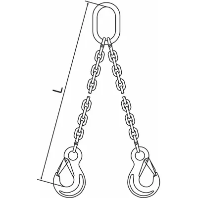 PEWAG Chain Sling: 5/8 in Chain Trade Size, 63 Chain Grade, Sling Hook, Stainless Steel - Corrosion-Resistant Grade-63 Double-Leg Chain Slings