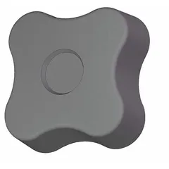 This 4-arm knob with threaded hole is used for manual adjustment and clamping on machinery, jigs, and fixtures. It has a 1.73 in diameter, plastic body with steel thread insert, and 5/16"-18 thread size.