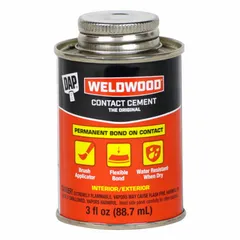 This general-purpose contact adhesive bonds leather to non-porous or porous surfaces and is also compatible with ceramic and porcelain. The tan, water-resistant formula is applied by roll-on and meets ASTM C-834-76. Suitable for light industrial repairs and craft applications.