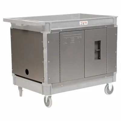 JET Cart Security System: For 140019/141014, 550 lb Cap, Powder Coated, Gray - Security Paneling for Utility Carts with Deep Lipped Plastic Shelves