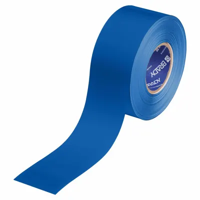 BRADY Floor Marking Tape: Solid, Blue, 3 in x 100 ft, 22 mil Tape Thick - Extra-Durable Floor Marking Tape
