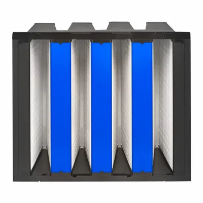 OEM V-Bank Air Filter: 20 in x 24 in x 12 in, Fiberglass, Single Header, 4 Vs - MERV 11 V-Bank Air Filters