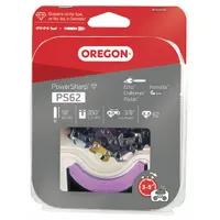 OREGON Chain With Sharpening Stone: 18 in Compatible Bar Lg, 3/8 in, 0.5 in Gauge, 52 Links (MPN PS62)