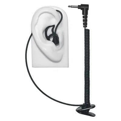 EARPHONE CONNECTION Listen-Only Earpiece: Fits Universal, For Universal Series, Earbud, Black - Listen-Only Earpieces