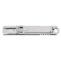 OLFA Safety Knife: 5 1/2 in Overall Lg, Textured, 3/4 in Overall Wd, Metal, Silver, Quick-Change (MPN SK-14)