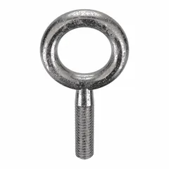 This machinery eye bolt is made from 316 stainless steel with a plain finish and a 1/2"-13 thread size. It is designed without a shoulder for use in lifting, rigging, and pulling applications where a threaded anchor point is required. The 316 stainless steel construction provides corrosion resistance in environments such as marine, chemical, and food processing. Nut is not included. Made in USA.