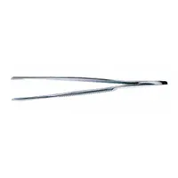 This stainless steel tweezer features a straight tip and a 3-inch overall length, finished in silver. Suitable for precision handling in medical, laboratory, and industrial assembly tasks requiring fine manipulation of small components or delicate materials