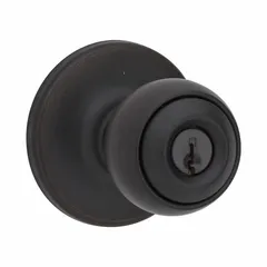 Rose-style office knob lockset for keyed-entry interior doors. Suitable for commercial or institutional settings requiring secure access control. Part number 400P-11P-SMT-6AL-RCS.