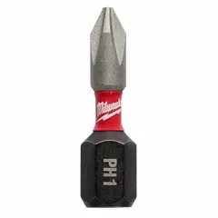 This 25-pack of #1 Phillips insert bits features a standard hex shank for secure retention in power tools. Made from alloy steel, the bits are suited for driving Phillips-head fasteners in assembly and maintenance tasks. The imperial PH1 size is commonly used in woodworking, metalworking, and general fabrication.