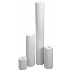 Non-woven fabric roll for surface protection in paint booth environments. Traps dirt and overspray to maintain clean surfaces during finishing operations. White, 11 mil thick, 2 in wide, 50 ft long.