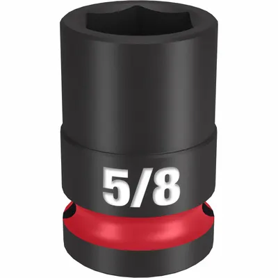 MILWAUKEE Standard Impact Socket: 1/2 in Drive Size, SAE, 5/8 in Socket Size, 6-Point - 1/2" Drive Impact Sockets