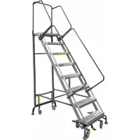 BALLYMORE Rolling Ladder: 5 ft Platform Ht, Unassembled, Aluminum, Foot-Activated Step Lock (MPN HY-LA-062414P)