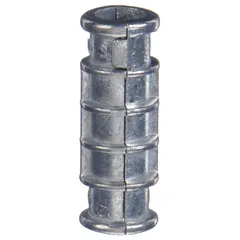 Zamac alloy lag shield for anchoring wood screws into masonry or concrete. Accepts 1/4 in diameter screws. Overall length 1 in. Pack of 50.
