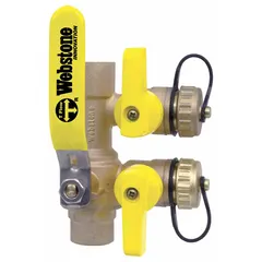 Brass purge and fill valve with full-port ball and tee configuration. Includes stainless steel handle and packing gland. Maximum operating pressure 600 psi. Used in fluid systems for isolation, purging, and filling lines.