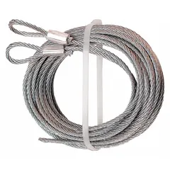This extension cable is made of carbon steel with a maximum load rating of 2,155 lb and an overall length of 12 ft. It is used to extend the reach of slings or hoists in industrial rigging and lifting assemblies for material handling and overhead lifting applications.