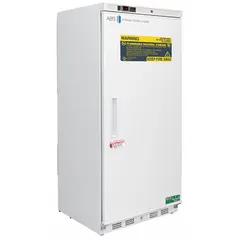 This upright flammable storage freezer provides a 17 cu ft capacity with a temperature range of -25°C to -15°C. It features manual defrost to minimize spark risk and a right-hinged door. Suitable for storing volatile substances in laboratory and industrial settings where safety is required.