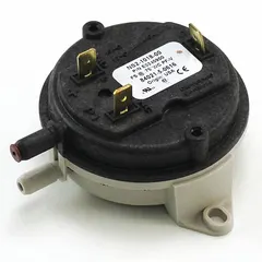 Pressure switch for HVAC and boiler systems, used to monitor and control gas or water pressure. Activates or deactivates the system when pressure reaches a set threshold, protecting equipment from damage. Suitable as a replacement part in HVACR controls, switches, and thermostats.