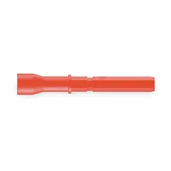 Insulated screwdriver bit with a hex shank and standard square tip. Metric size 6.3x89 mm. Fiberglass construction. For hand use in driving square-head fasteners.