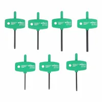 WIHA Torx Key Set: Short, 7 Pieces, T10/T15/T20/T6/T7/T8/T9 Tip Size, Std End, Stand, Black Oxide (MPN 36590)