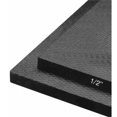 This rubber mat provides floor protection and vibration reduction under heavy equipment. Suitable for use in workshops, gyms, and industrial settings. Measures 6 ft long by 4 ft wide with a 1/2 in thickness.
