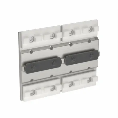 80/20 Linear Bearing: 15 Series, 6 in L x 4 3/4 in W x 1/2 in H, Silver, Double Mount - Modular Linear Bearings