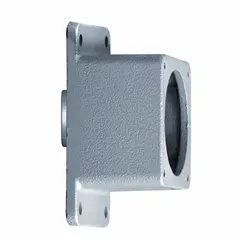 Aluminum receptacle-only hub back box with straight configuration. Rated 60 A with 1.5-inch hub size. Used to house and protect electrical receptacles in industrial environments.