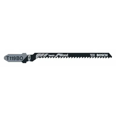 BOSCH Jigsaw Blade: 12, 83 mm Blade Lg, Bi-Metal, High Carbon Steel, T Shank - Wood-Cutting Blades