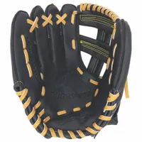 Youth baseball glove designed for right-handed players. Constructed with black nylon and features an adjustable closure. Overall length of 10 inches. Suitable for fielding and catching during practice or games