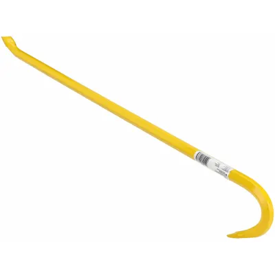STANLEY Slotted Claw Ripping Bar: Chisel/Claw End, 36 in Overall Lg, 3/4 in Bar Wd - Wrecking Bars