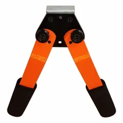 This 17-inch hand tool drives, aligns, and removes steel stakes used in concrete formwork. It combines the functions of a striker, puller, and holder for efficient stake handling during slab and foundation construction.