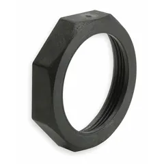 Ring nut for securing panel-mounted control devices in 30 mm cutouts. Designed for use with Series 90001SK components such as pushbuttons and selector switches. Provides a threaded fastening method for industrial control panels and machinery.