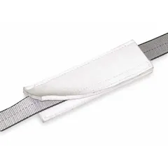 This protective wear pad is designed for use with round slings and web slings up to 2 inches wide. Made from white synthetic felt, it provides a 5/16-inch thick barrier to reduce abrasion and wear during lifting operations. Commonly used in rigging and material handling to protect slings from sharp edges or rough surfaces.