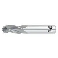 Carbide ball end mill with 7/16" diameter, 1" length of cut, and 2-3/4" overall length. Three-flute design and ball nose geometry enable contouring, slotting, and profiling in metals and alloys. Suitable for 3D machining and finishing operations in mold, die, and aerospace applications
