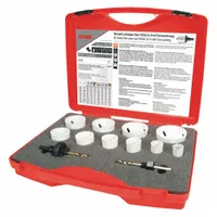 ROTHENBERGER Hole Saw Kit: 12 Pieces, 38 mm Max. Cutting Dp, High Speed Steel, 7 Teeth per Inch (MPN 126303)