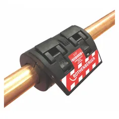 Partial-gasket repair clamp for sealing leaks in 1/2 in pipe without replacing the entire section. Features a plastic body with a rubber gasket, 3 in overall length, and rated for maximum operating pressure of 87 psi and maximum vacuum pressure of 87. Suitable for low-pressure water or air systems.