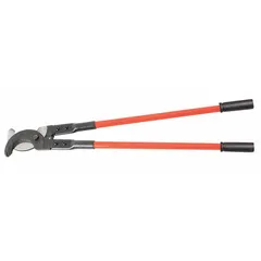 Shear-type cable cutter with fiberglass handle, rated for aluminum electric cable up to 1,200 kcmil maximum diameter. Used for cutting aluminum cable in electrical and data cable installation and repair.