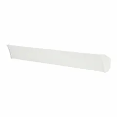 Surface-mount electric cove heater with radiant heating, rated 325 W at 208V AC, 1-phase. Measures 3-1/8 in wide by 4-1/8 in high by 34 in long with a white finish. Suitable for supplemental or primary heating in spaces where baseboard or forced-air systems are impractical.