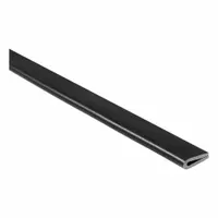 Neoprene rubber edging designed to protect and seal raw edges on panels, enclosures, and machinery. Fits material 1/16 in thick with a rounded profile and 3/8 in leg length. Suitable for industrial equipment, electrical cabinets, and sheet metal fabrication to prevent cuts, abrasion, and moisture ingress